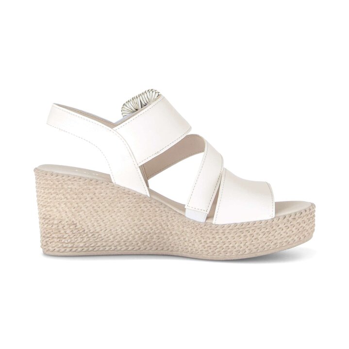 Keilsandalette creme #1