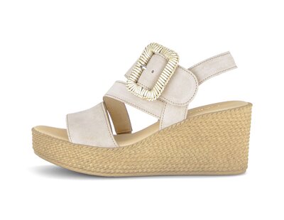 Sandalo con zeppa beige