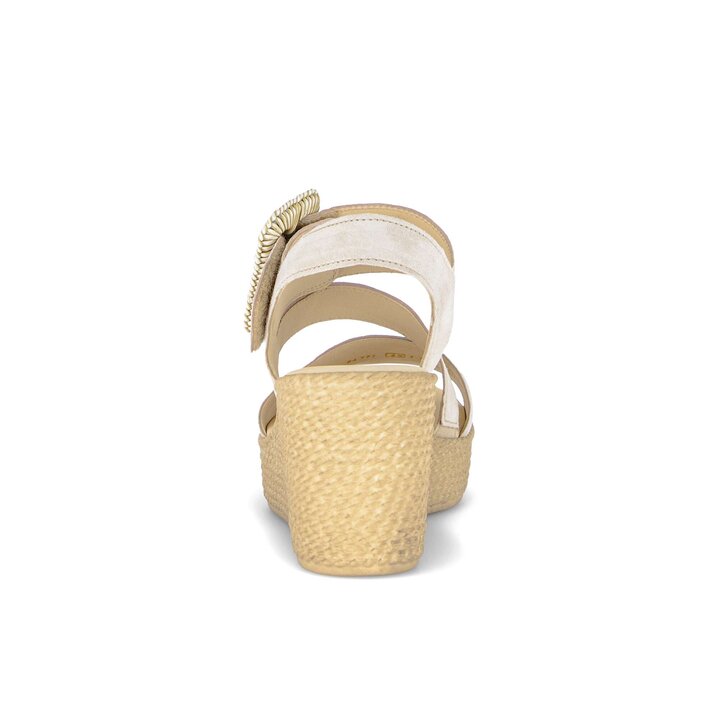 Sandales compensées beige #3