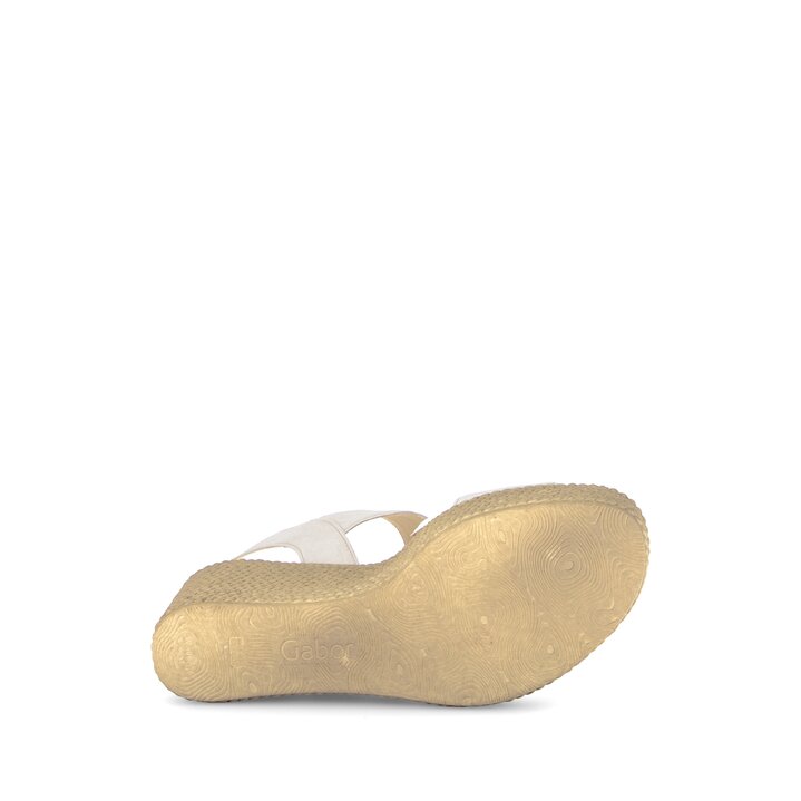 Sandales compensées beige #4