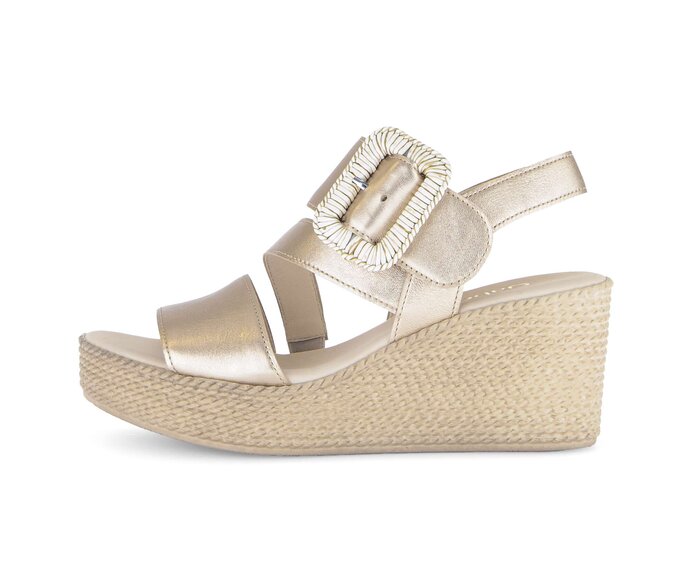 Sandaleno met sleehak goud #0