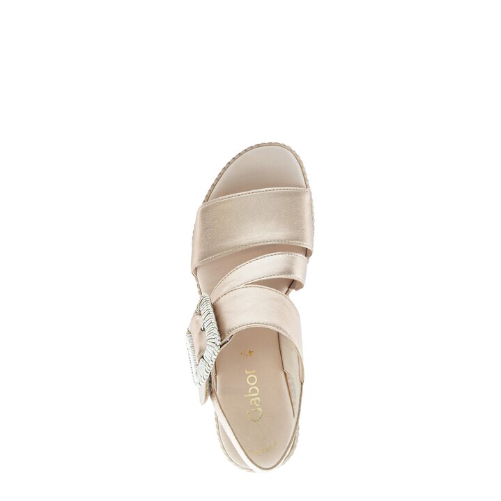 Sandales compensées or #5