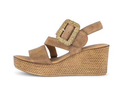 Sandalo con zeppa marrone