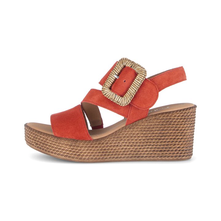 Sandales compensées rouge #0