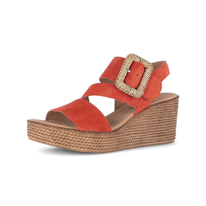 Sandales compensées rouge #2