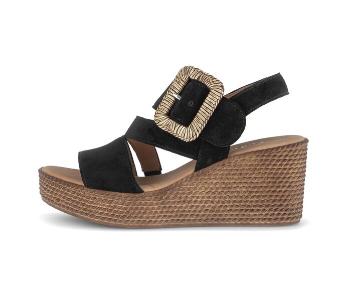 Sandales compensées noir #0