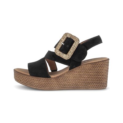 Sandaleno met sleehak zwart