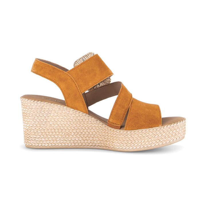 Sandales compensées orange #1