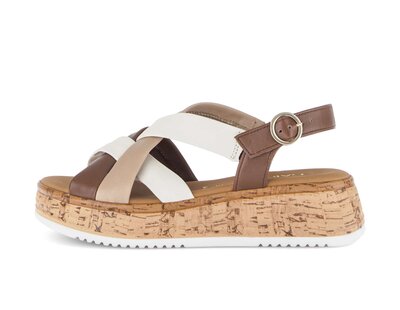 Sandalo con plateau multicolore