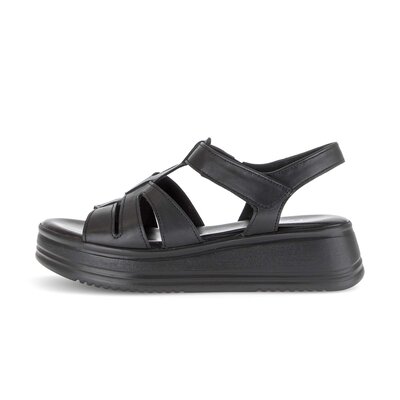 Sandale met plateauzool zwart