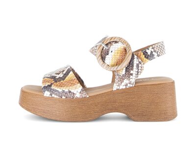 Sandalo con plateau multicolore