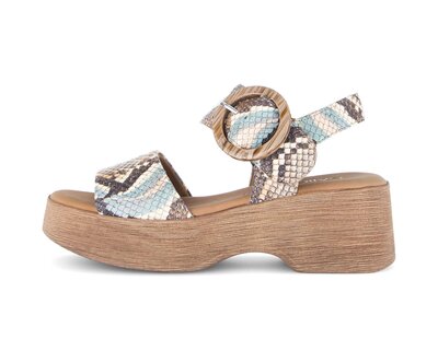 Sandalo con plateau multicolore