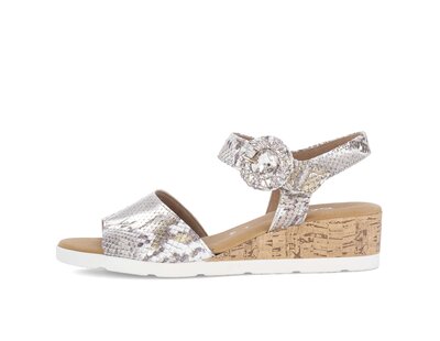 Sandalo con zeppa verde