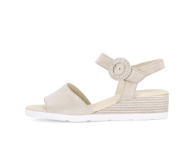 Sandalo con zeppa beige