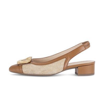 Escarpin à talon ouvert beige