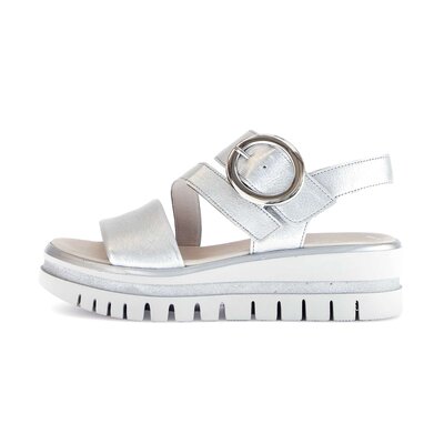 Sandale met plateauzool zilver