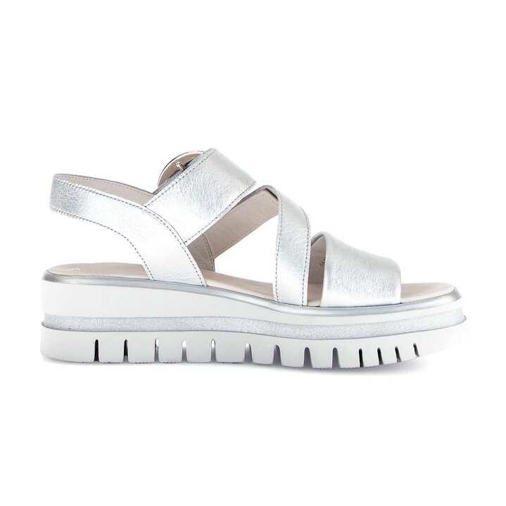 Sandale à plateforme argent #1