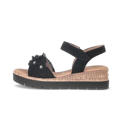 Sandale met plateauzool zwart