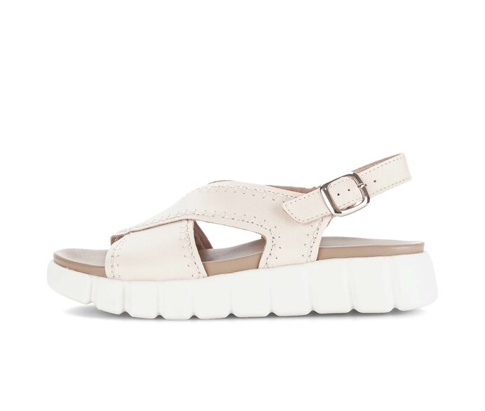 Sandalo con plateau crema #0