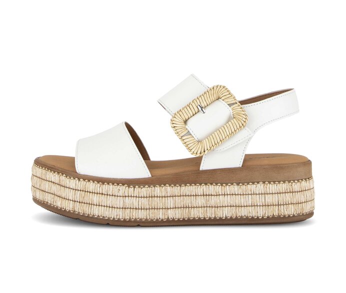 Sandalo con plateau crema #0