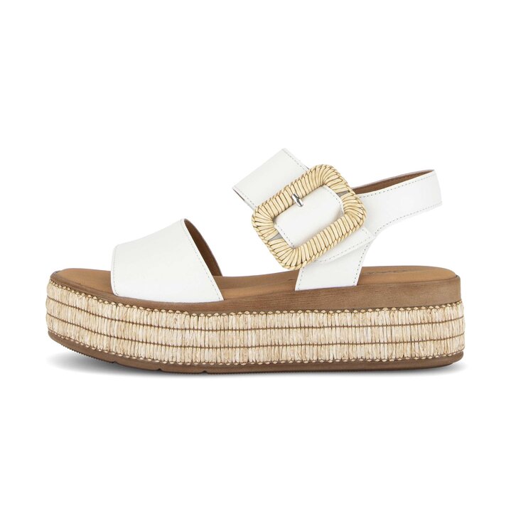 Sandalo con plateau crema #0