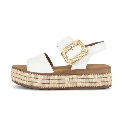 Sandale à plateforme crème