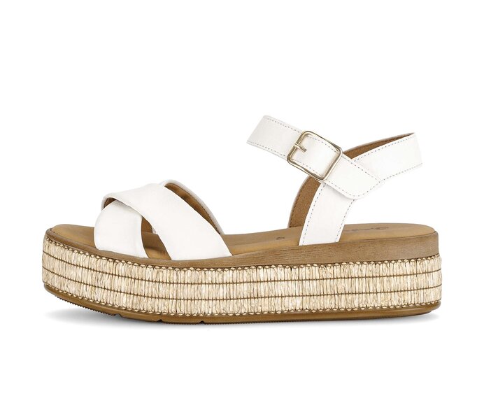 Sandale à plateforme crème #0