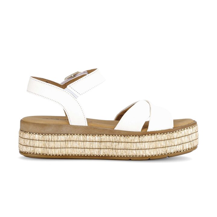 Sandalo con plateau crema #1