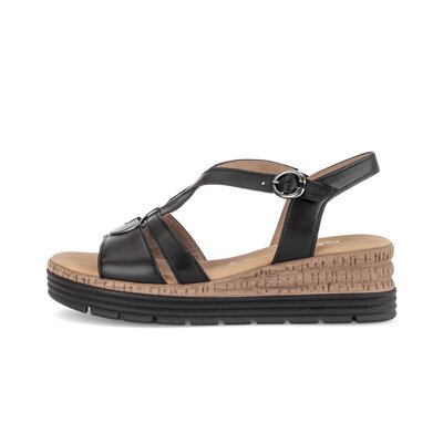 Sandale met plateauzool zwart