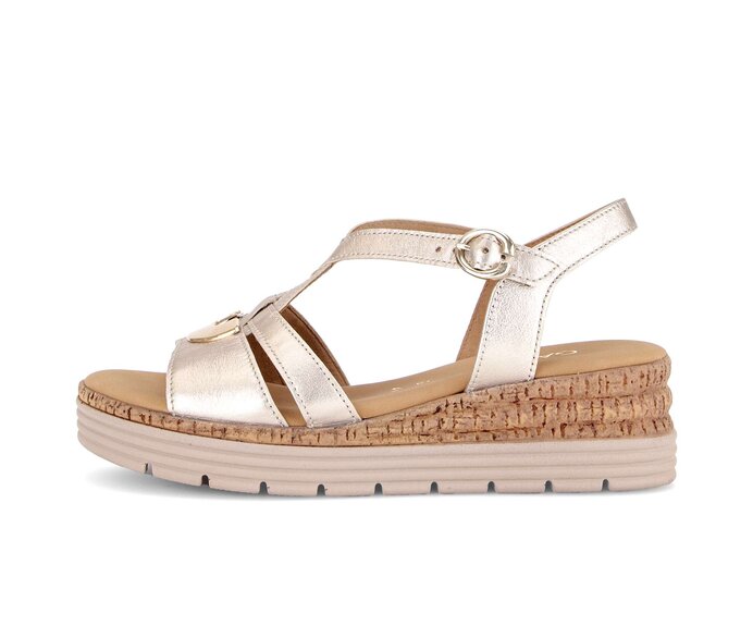 Sandale met plateauzool goud #0