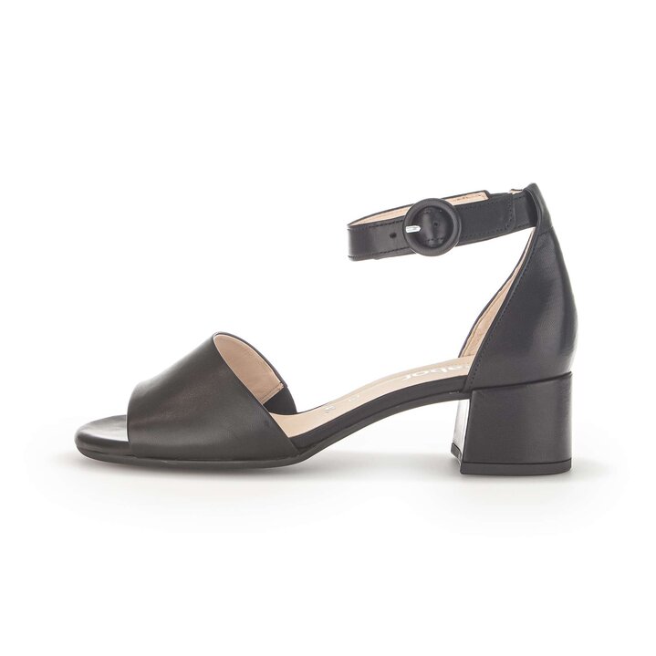 Pumps med ankelrem svart #0