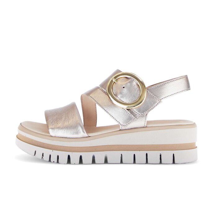 Sandalo con plateau oro #0