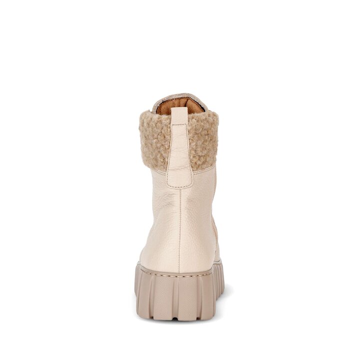 Stivaletto con plateau crema #3