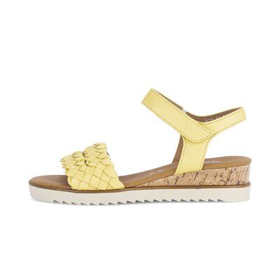 Sandales compensées jaune