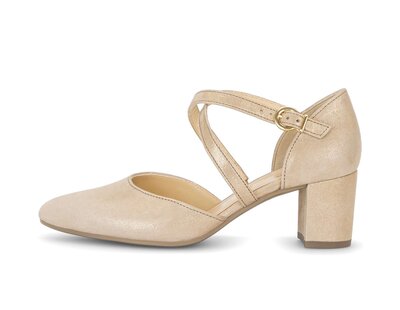 Décolleté con cinturino beige