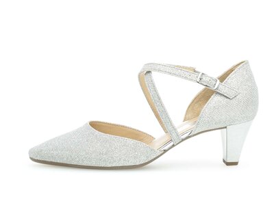 Décolleté con cinturino argento