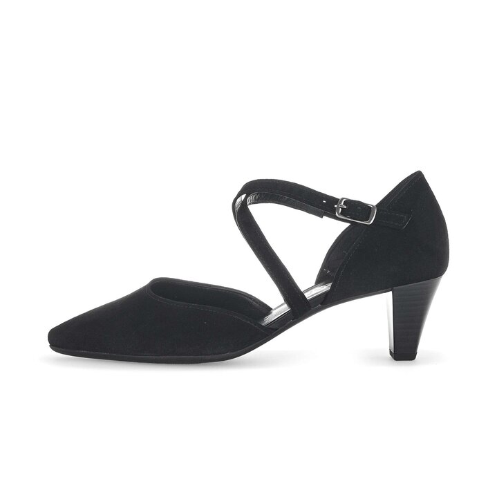 Pumps med ankelrem svart #0