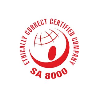 Logo „Ethically Correct Certified Company SA 8000“ – Zertifizierung für ethisch korrekte Unternehmensführung. | © Social Accountability International (SAI)
