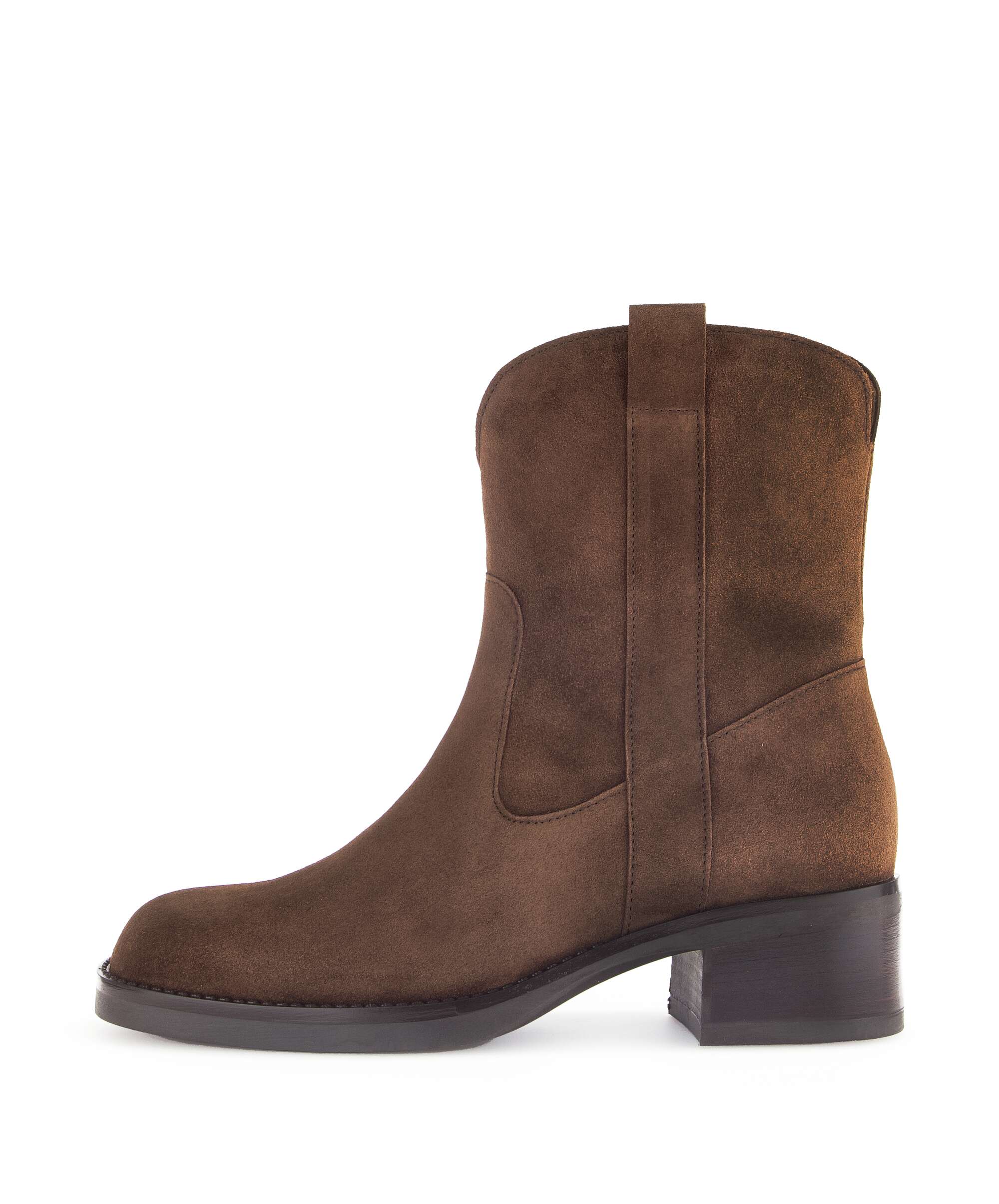 FNKDOR Stivali Corti In Camoscio Donna Autunno Inverno – Stile Cowboy Con Tacco Grosso, Colore Marrone Cognac