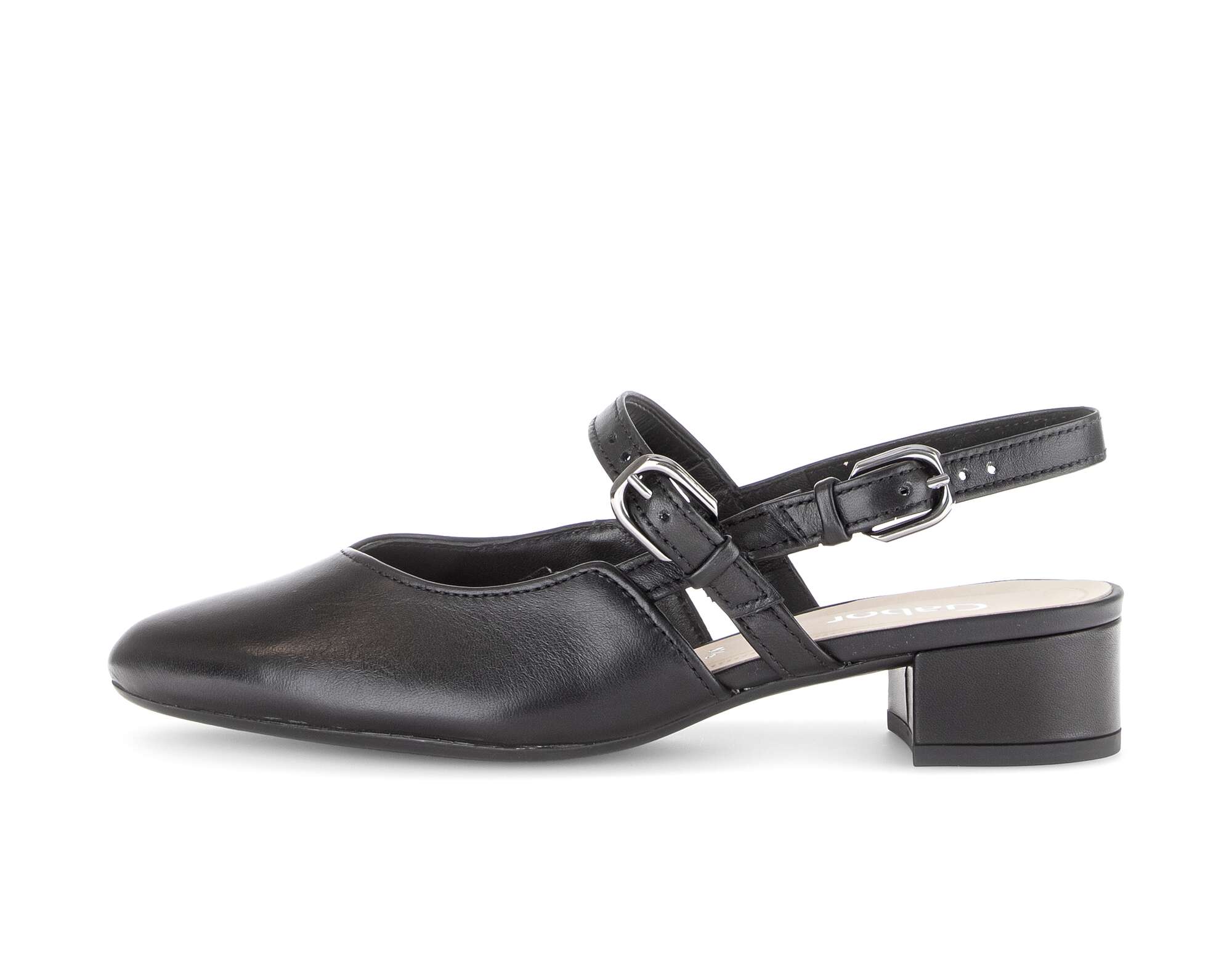 Escarpins Cuir Noir La Coleccion P.37 - Talon Cône 8 Cm (Chausse Grand = 38)