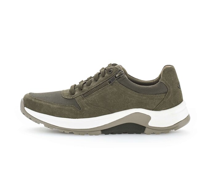 Sneaker basse 8000.14.15 Combinaison cuir textile vert