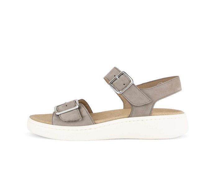 Sandale met plateauzool 43.710.18 Suede grijs Gabor