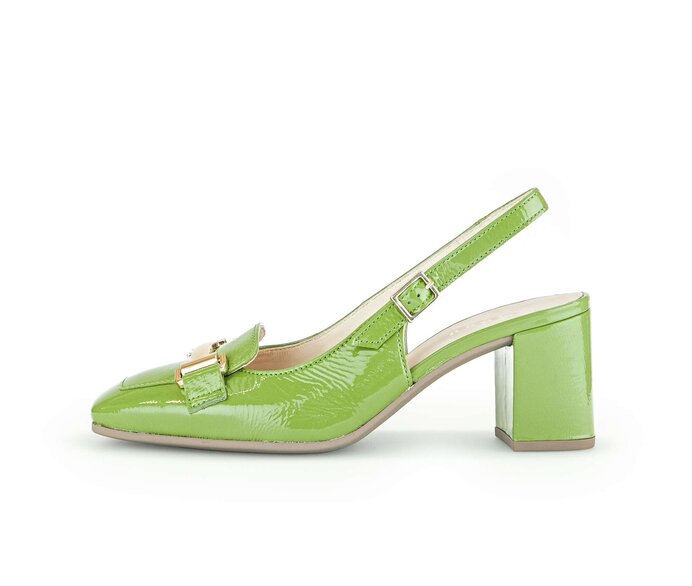 Escarpin a talon ouvert 41.571.99 Cuir verni vert