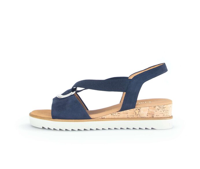 Sandaleno met sleehak blauw #0