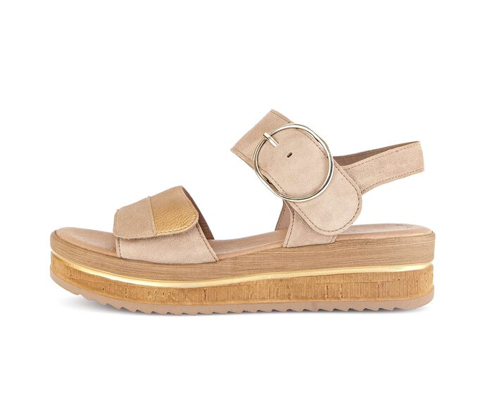 Sandale met plateauzool beige #0