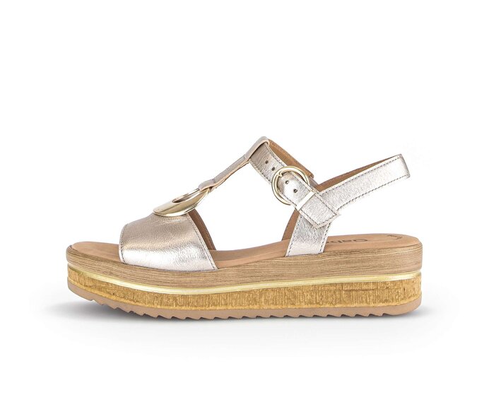 Sandale met plateauzool goud #0