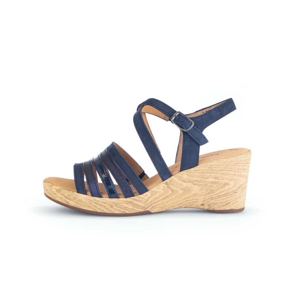 Pius Gabor Keilsandalette blau