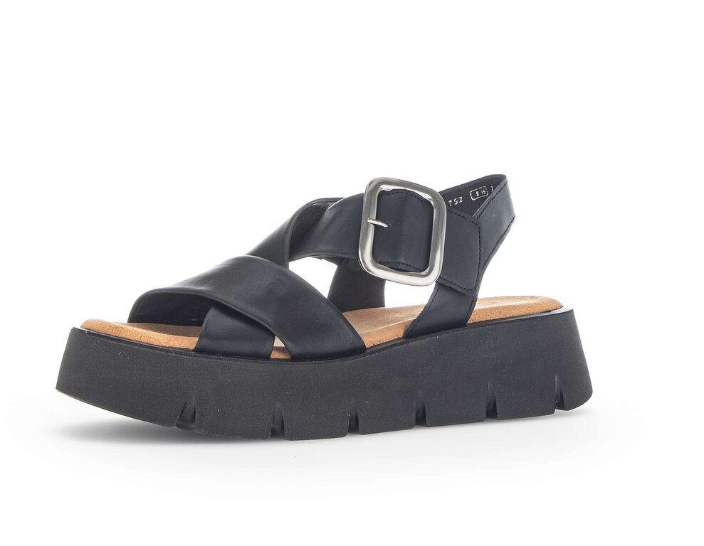 Gabor Plateau Sandalen Schwarz