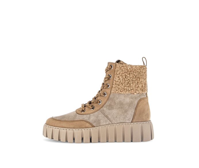 Enkellaarsjes op plateau beige #0