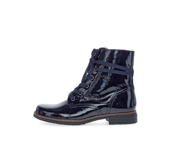 Enkellaarsjes met veter 54.674.96 Lakleer blauw Gabor
